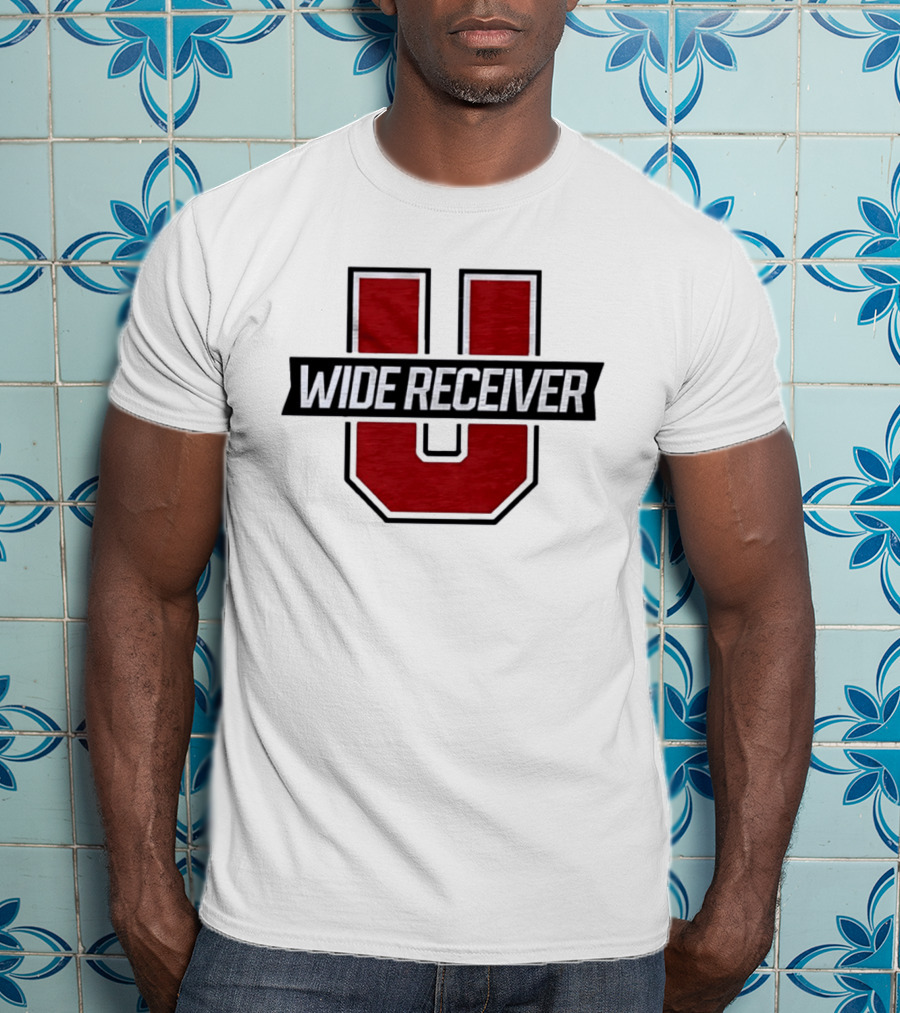 Wide Receiver U Team Red Black Block Lettering T-Shirt