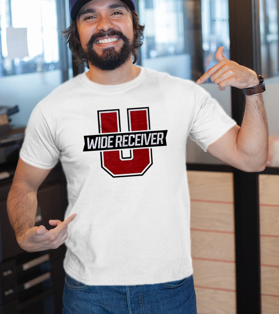 Wide Receiver U Team Red Black Block Lettering T-Shirt