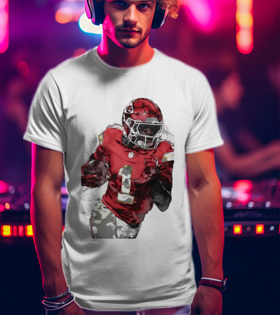 Kansas City Chiefs Xavier Worthy Football Player Number One T-Shirt