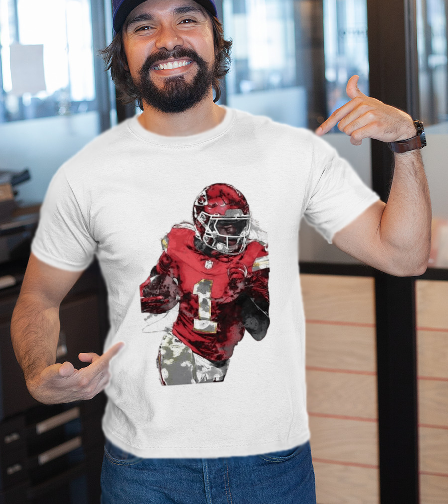 Kansas City Chiefs Xavier Worthy Football Player Number One T-Shirt