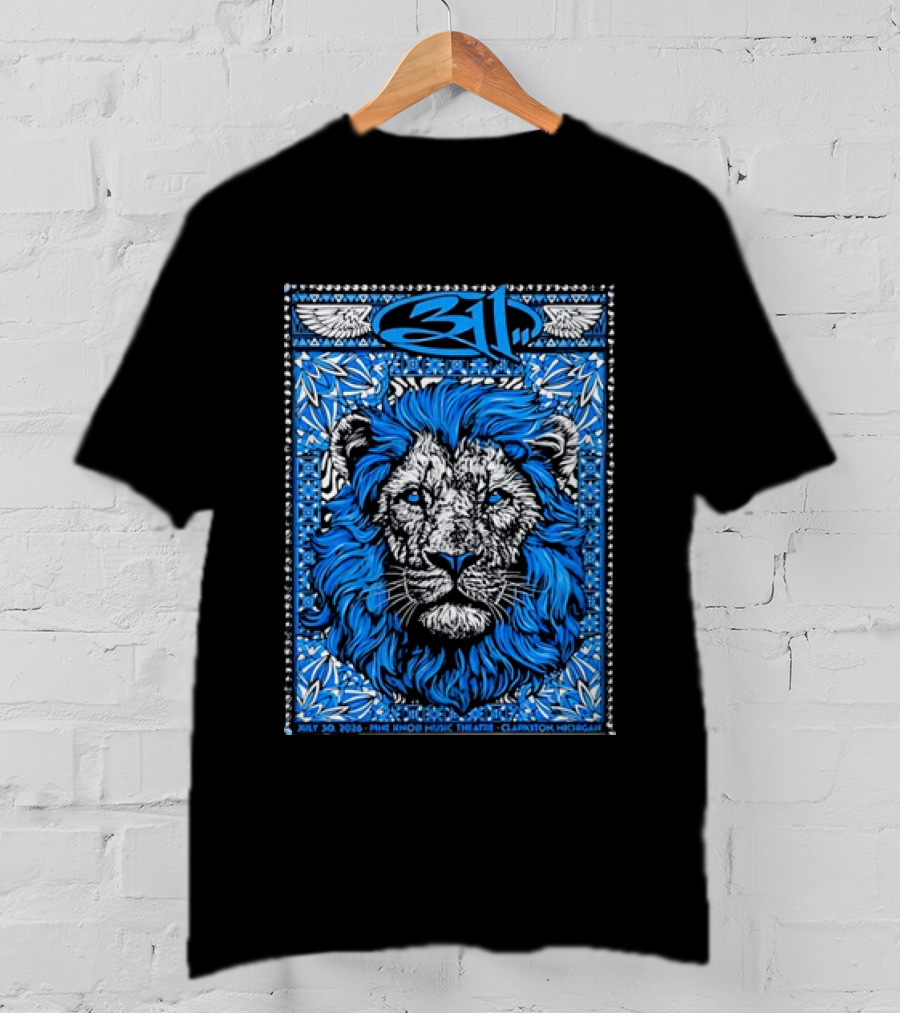 311 Live At Pine Knob Music Theatre July 30 2026 Lion Artwork Clarkson Michigan T-Shirt