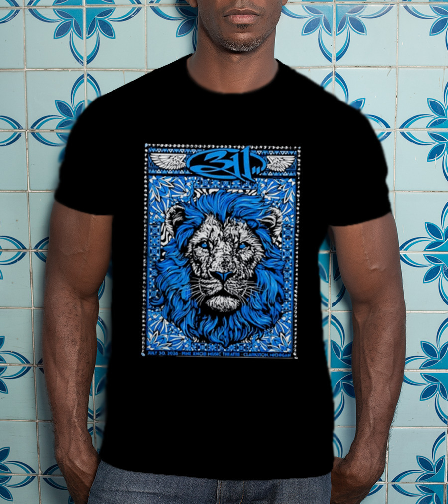 311 Live At Pine Knob Music Theatre July 30 2026 Lion Artwork Clarkson Michigan T-Shirt