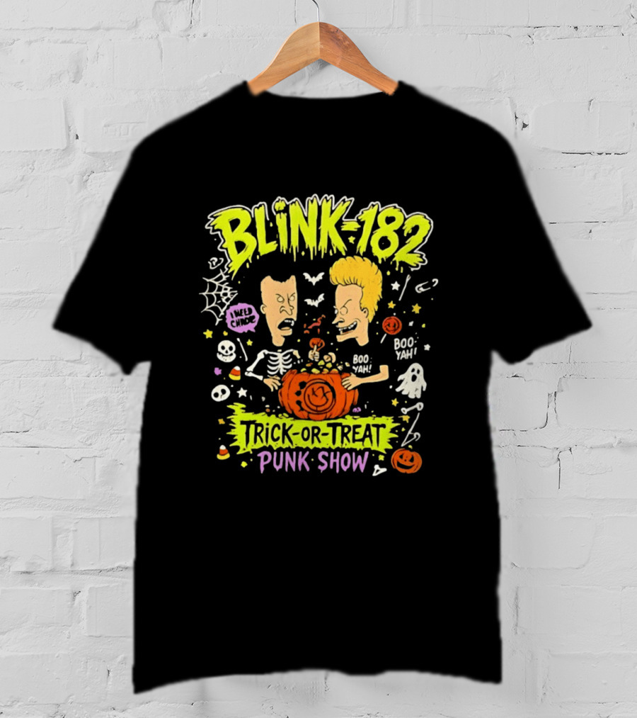 Blink 182 Beavis And Butt Head Halloween Trick Or Treat Punk Show T-Shirt