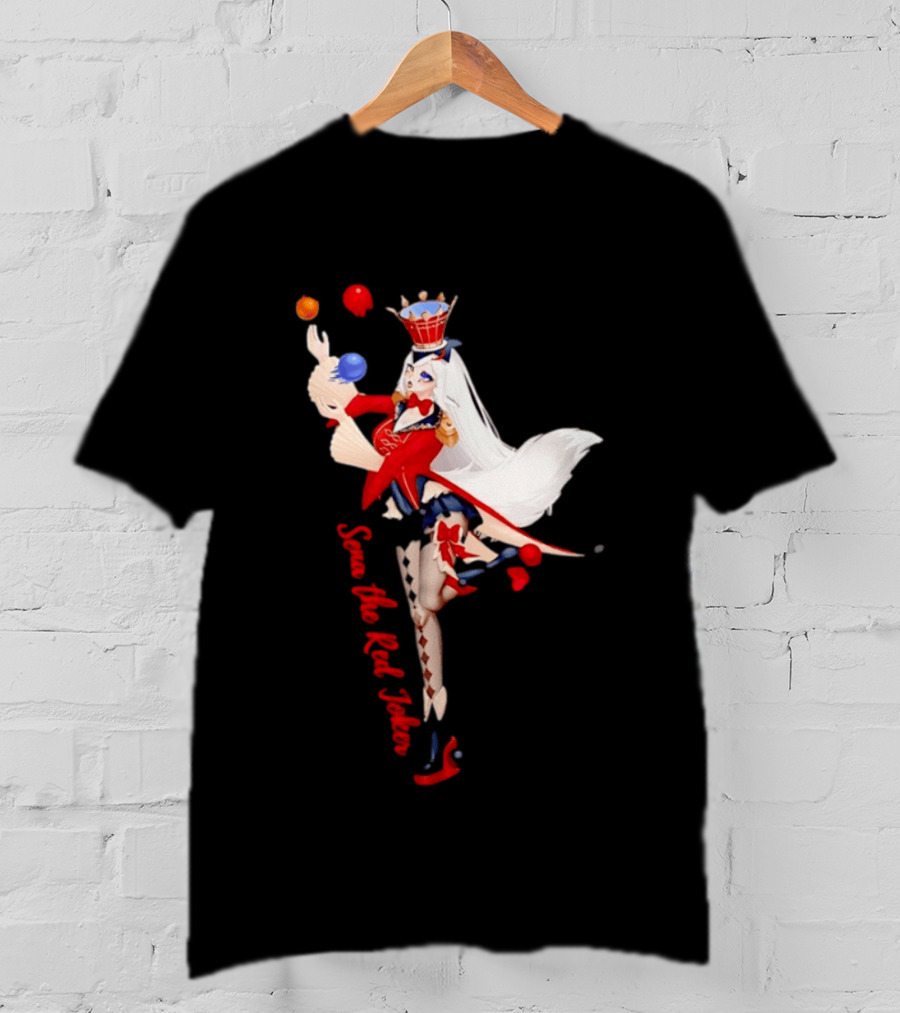 Sena The Red Joker Anime Jester Character With Crown And Juggling Balls T-Shirt