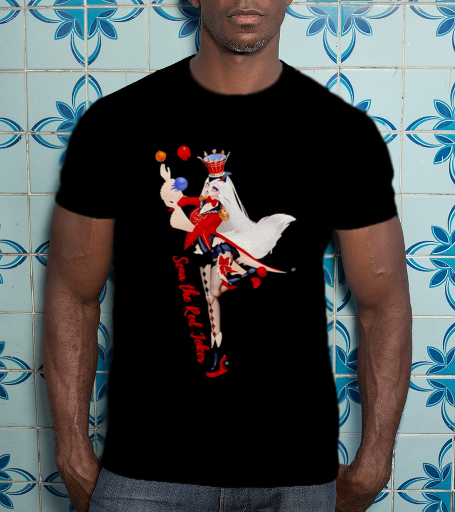 Sena The Red Joker Anime Jester Character With Crown And Juggling Balls T-Shirt
