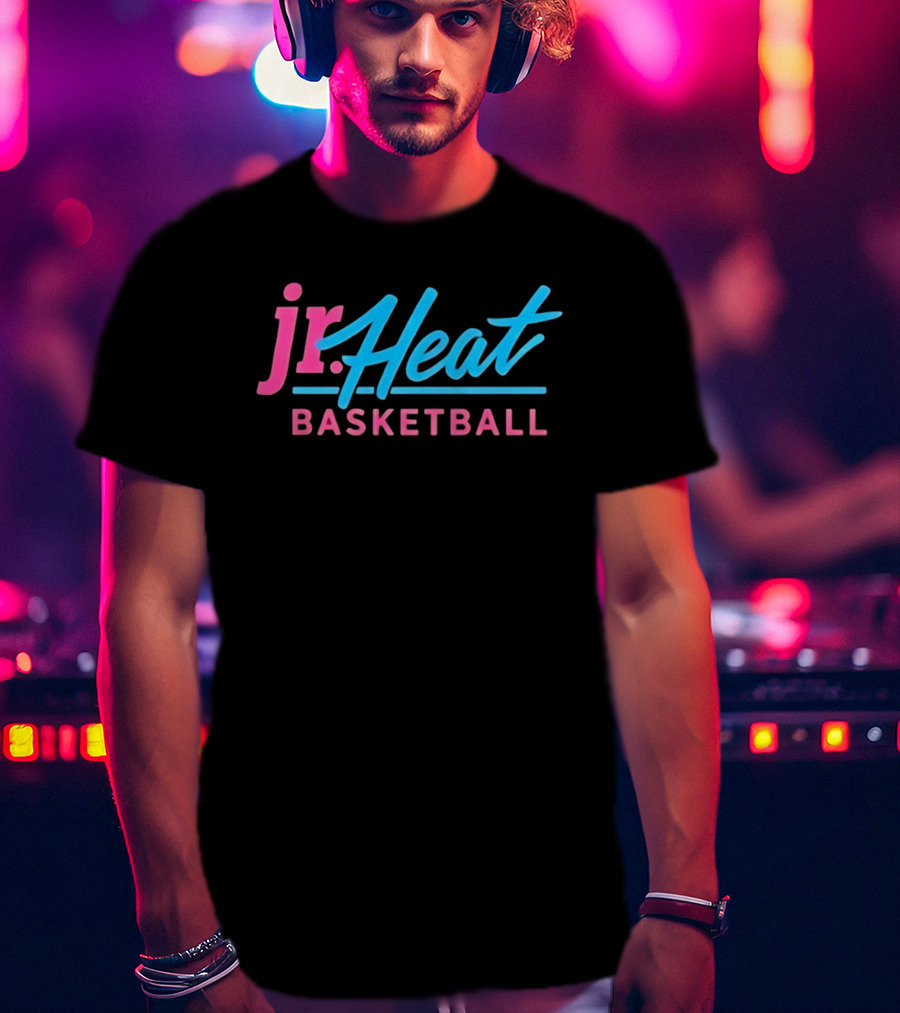 Jr Heat Basketball NBA Youth Sports Bright Neon T-Shirt