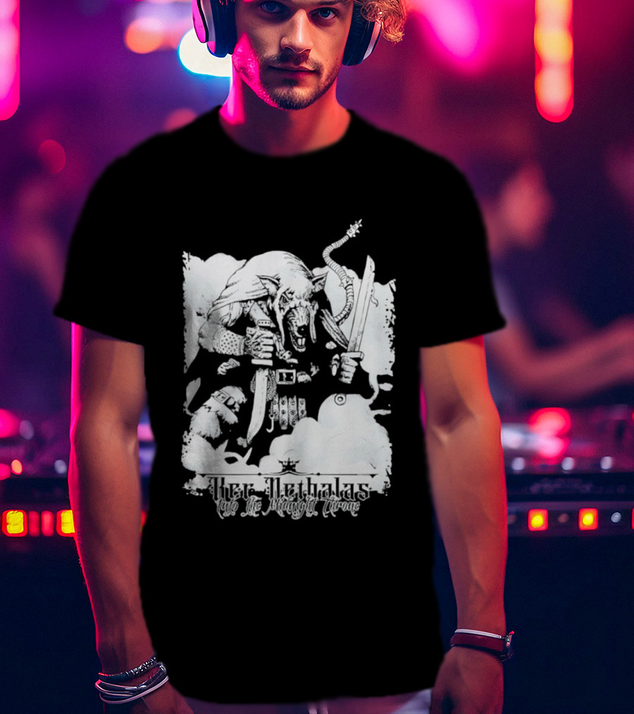 Ker Nethalas Into The Midnight Throne Rat Warrior Sword And Dagger Creature T-Shirt