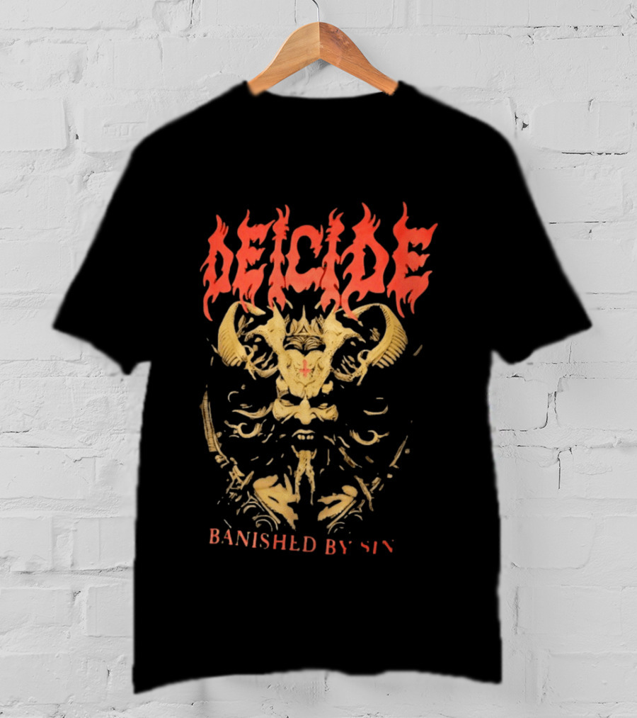 Deicide Banished By Sin Skull And Horns Death Metal T-Shirt