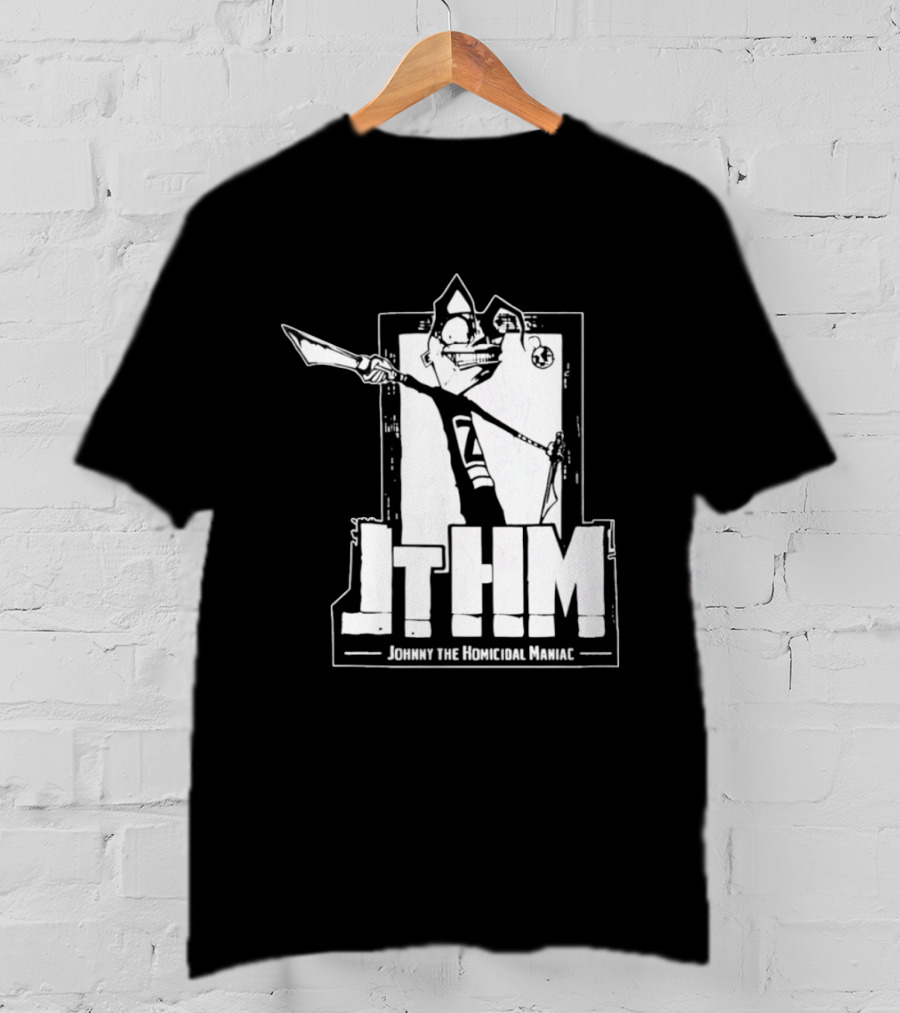 JTHM Johnny The Homicidal Maniac Distressed Black And White Comic T-Shirt