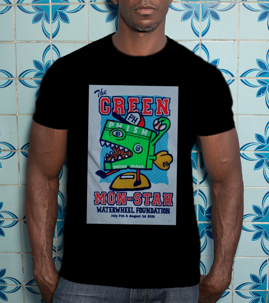The WaterWheel Foundation The GREEN MON STAH Phish Fenway Park Boston July 31st August 1st 2026 T-Shirt