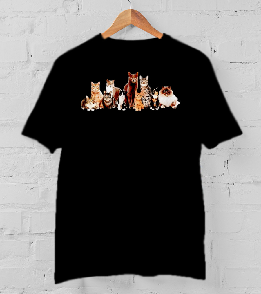 Diverse Feline Kittens Group Cat Lover T-Shirt