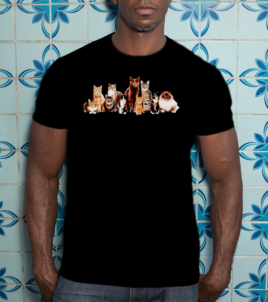 Diverse Feline Kittens Group Cat Lover T-Shirt