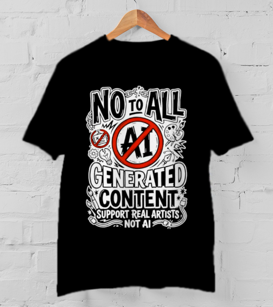 No To All AI Generated Content Support Real Artists Not AI T-Shirt