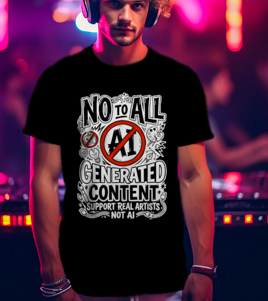 No To All AI Generated Content Support Real Artists Not AI T-Shirt