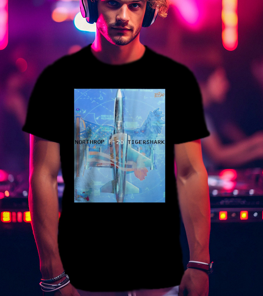 Northrop F 20 Tigershark Fighter Jet Aviation Digital Art And Aerospace T-Shirt