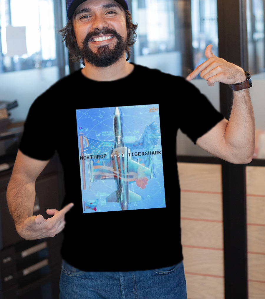 Northrop F 20 Tigershark Fighter Jet Aviation Digital Art And Aerospace T-Shirt