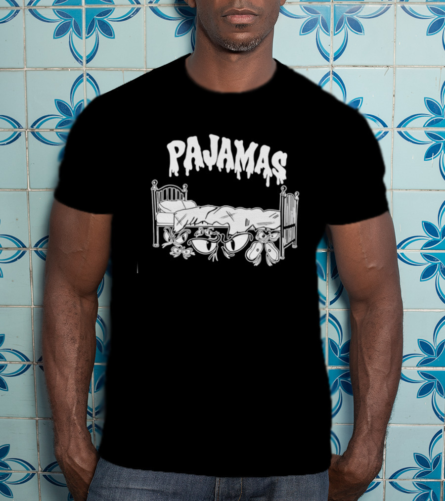 Pajamas Bed With Spooky Scary Eyes T-Shirt
