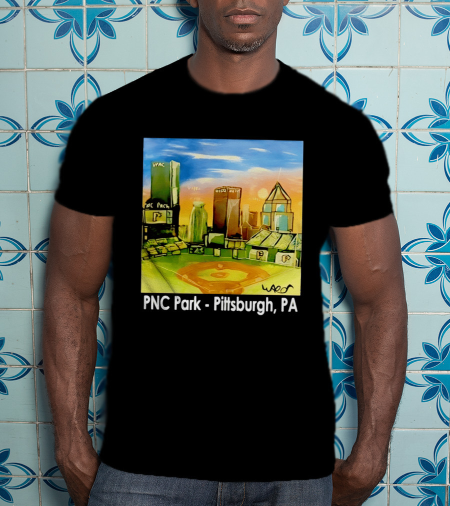 PNC Park Pittsburgh PA Baseball Skyline Art Print T-Shirt
