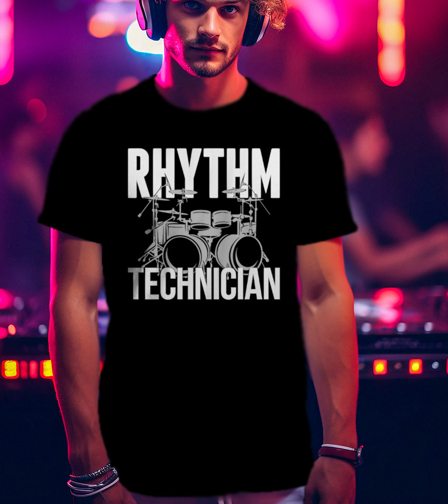 Rhythm Technician Drummer Drums Percussion T-Shirt