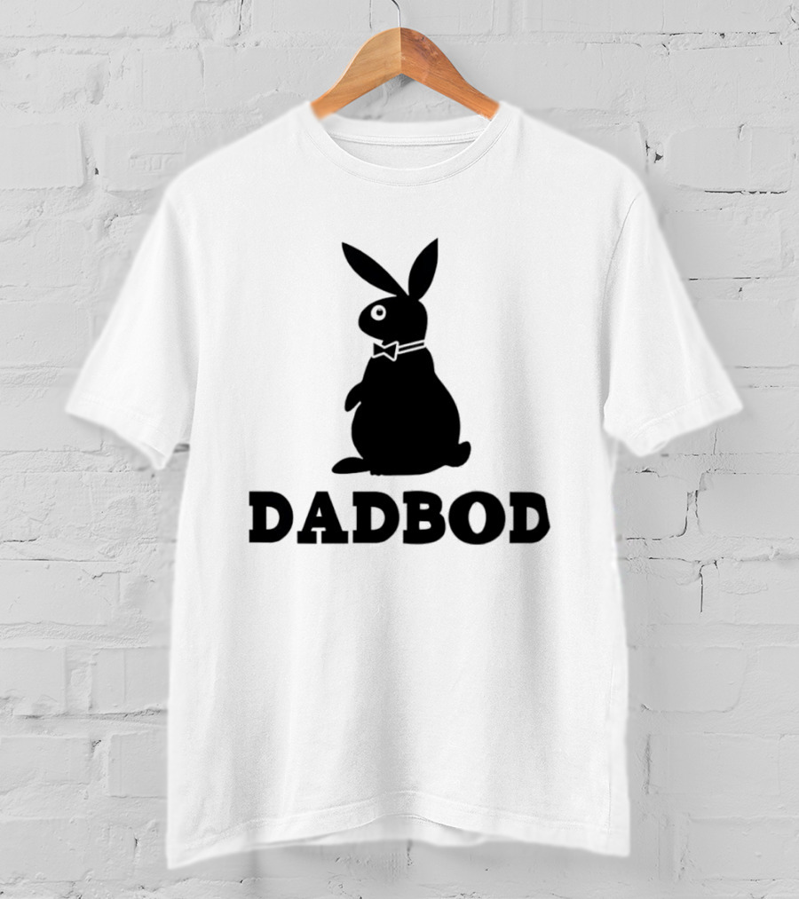Dadbod Bunny Rabbit Dad Bod Fatherhood Humor Bow Tie T-Shirt