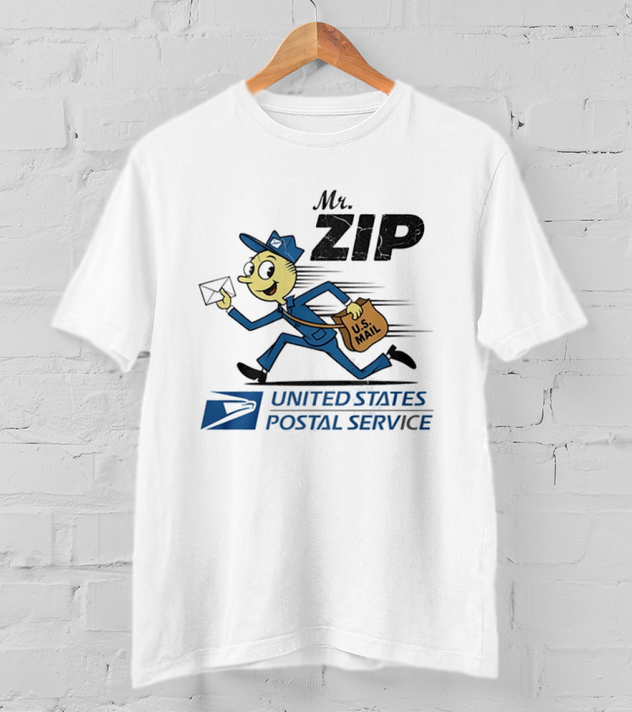 Mr ZIP USPS Retro Distressed U.S. Mail Carrier T-Shirt
