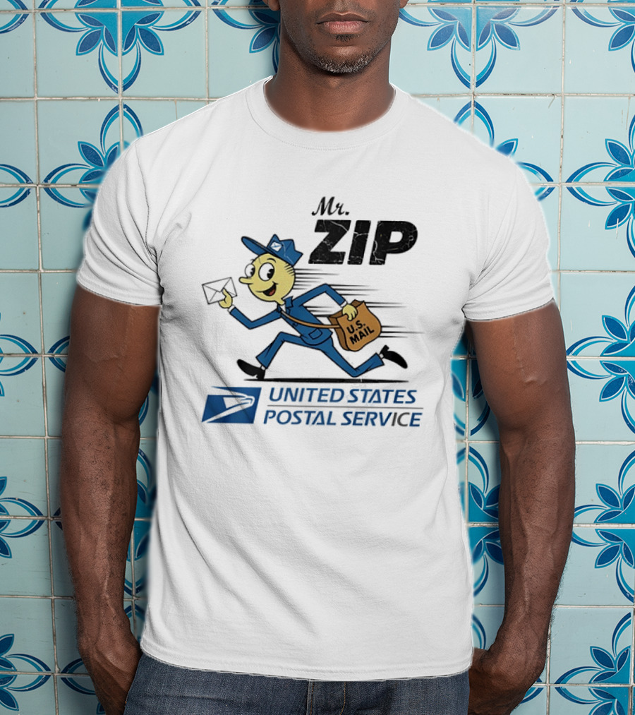 Mr ZIP USPS Retro Distressed U.S. Mail Carrier T-Shirt