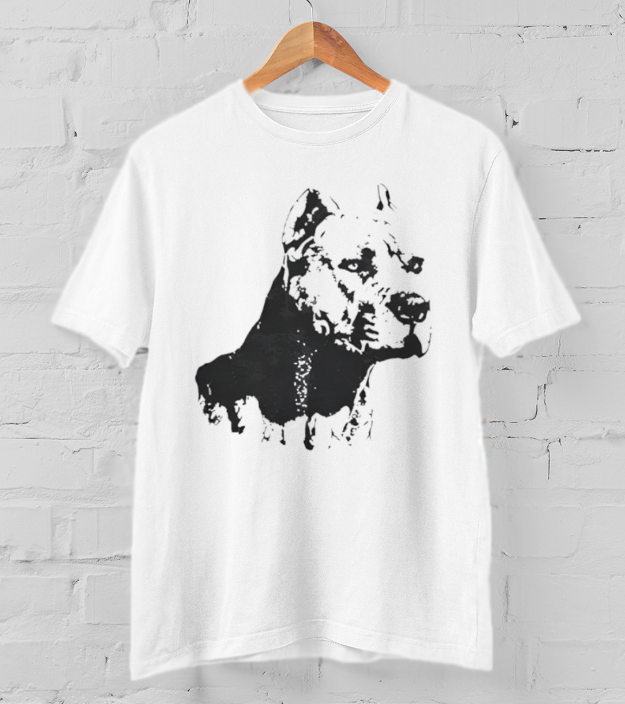 Distressed Pit Bull Dog Face Art For Dog Lovers T-Shirt