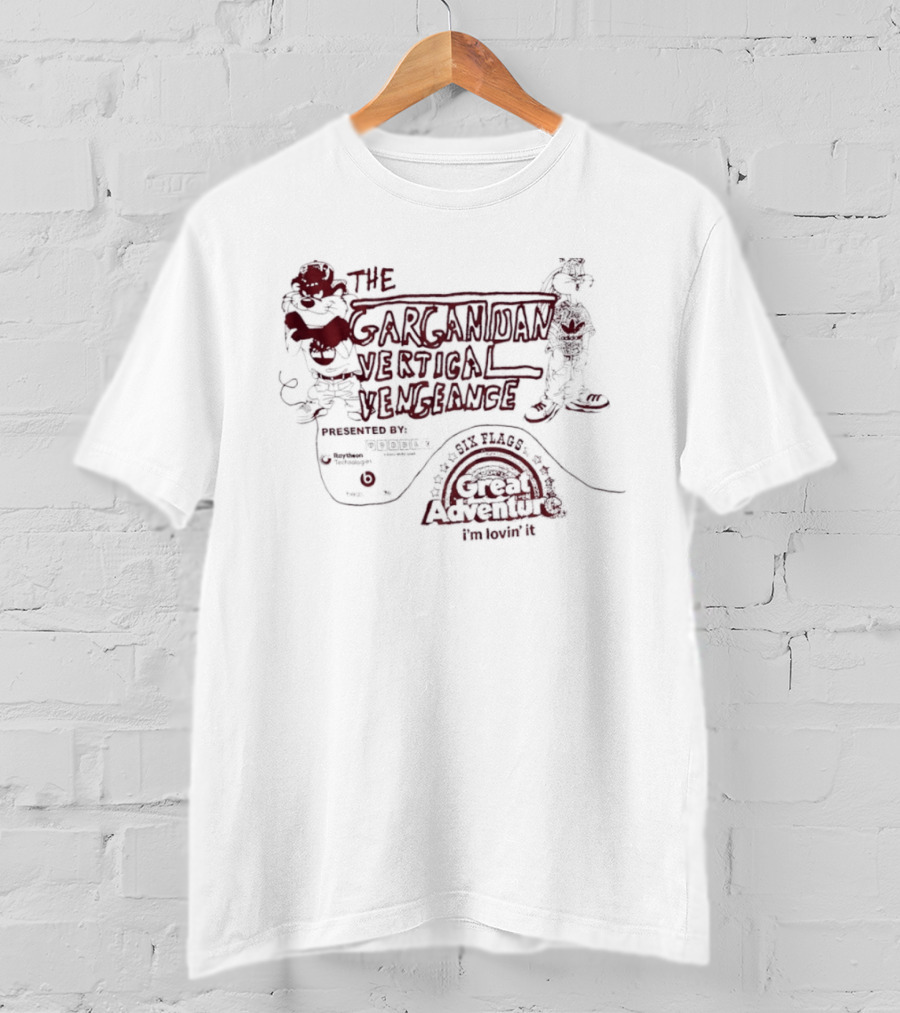 The Gargantuan Vertical Vengeance Presented By Intamin Welcome To Six Flags Great Adventure T-Shirt
