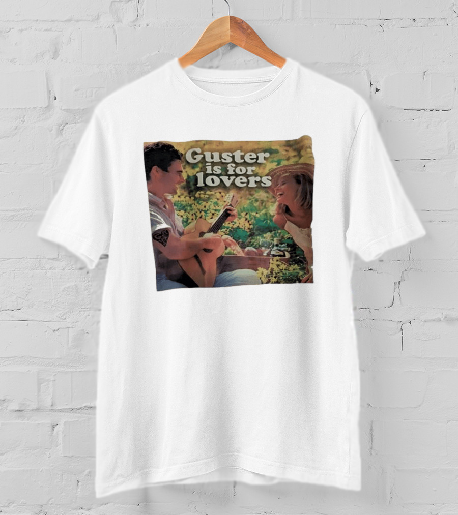 Guster Is For Lovers Romantic Picnic Scene With Guitar And Smiling Couple T-Shirt