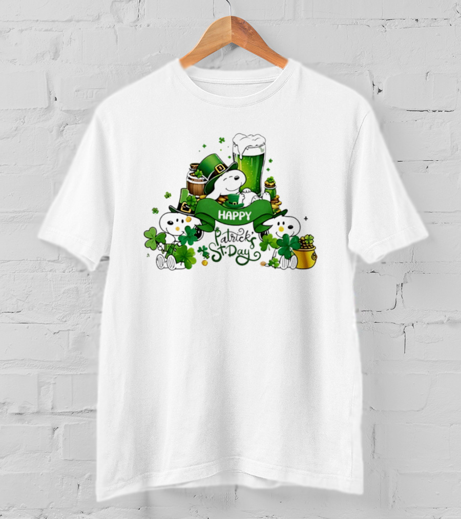 Snoopy St Patrick's Day Peanuts Shamrock Happy T-Shirt