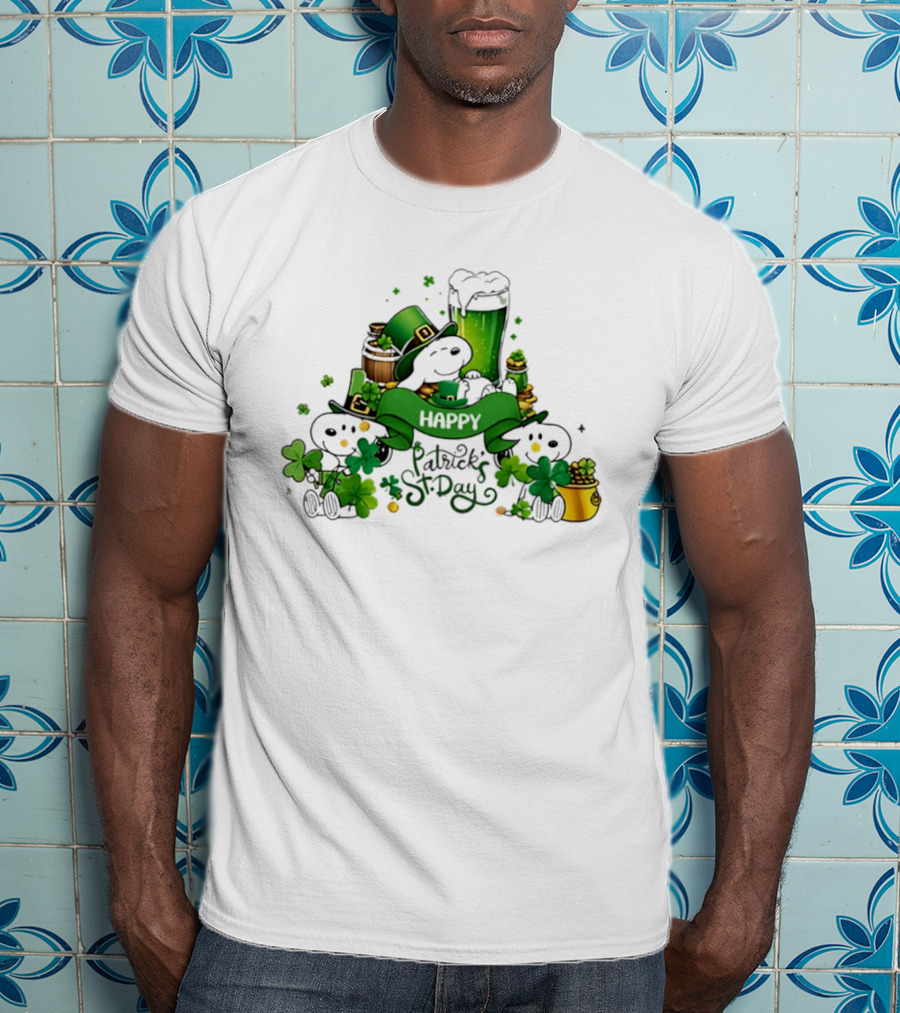Snoopy St Patrick's Day Peanuts Shamrock Happy T-Shirt