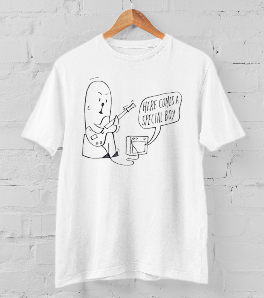 Special Boy Cartoon With Guitar And Amp Here Comes A Special Boy T-Shirt