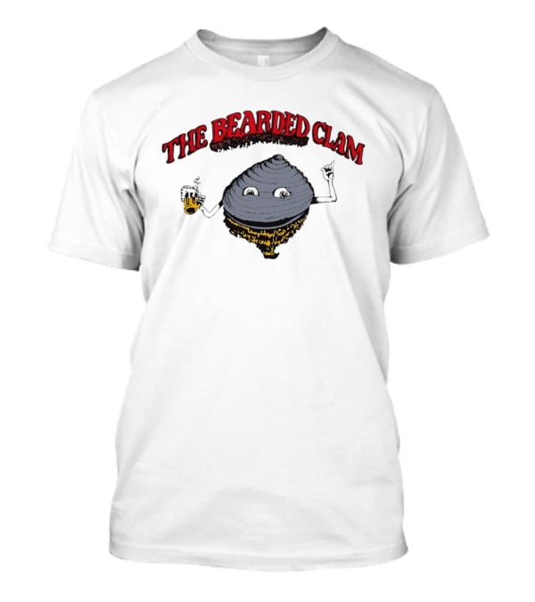 The Bearded Clam Cartoon Drinking Beer T-Shirt