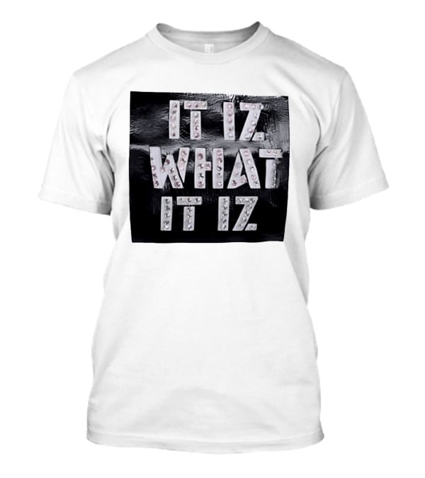It Iz What It Iz Rhinestone Sparkly Slang Black T-Shirt