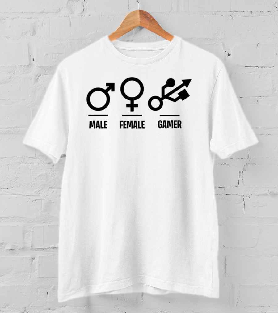 Male Female Gamer USB T-Shirt