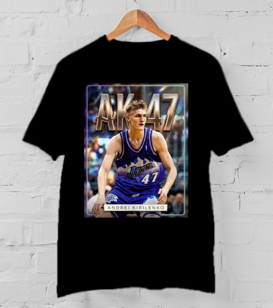 AK 47 Andrei Kirilenko Utah Jazz NBA Basketball Legends T-Shirt