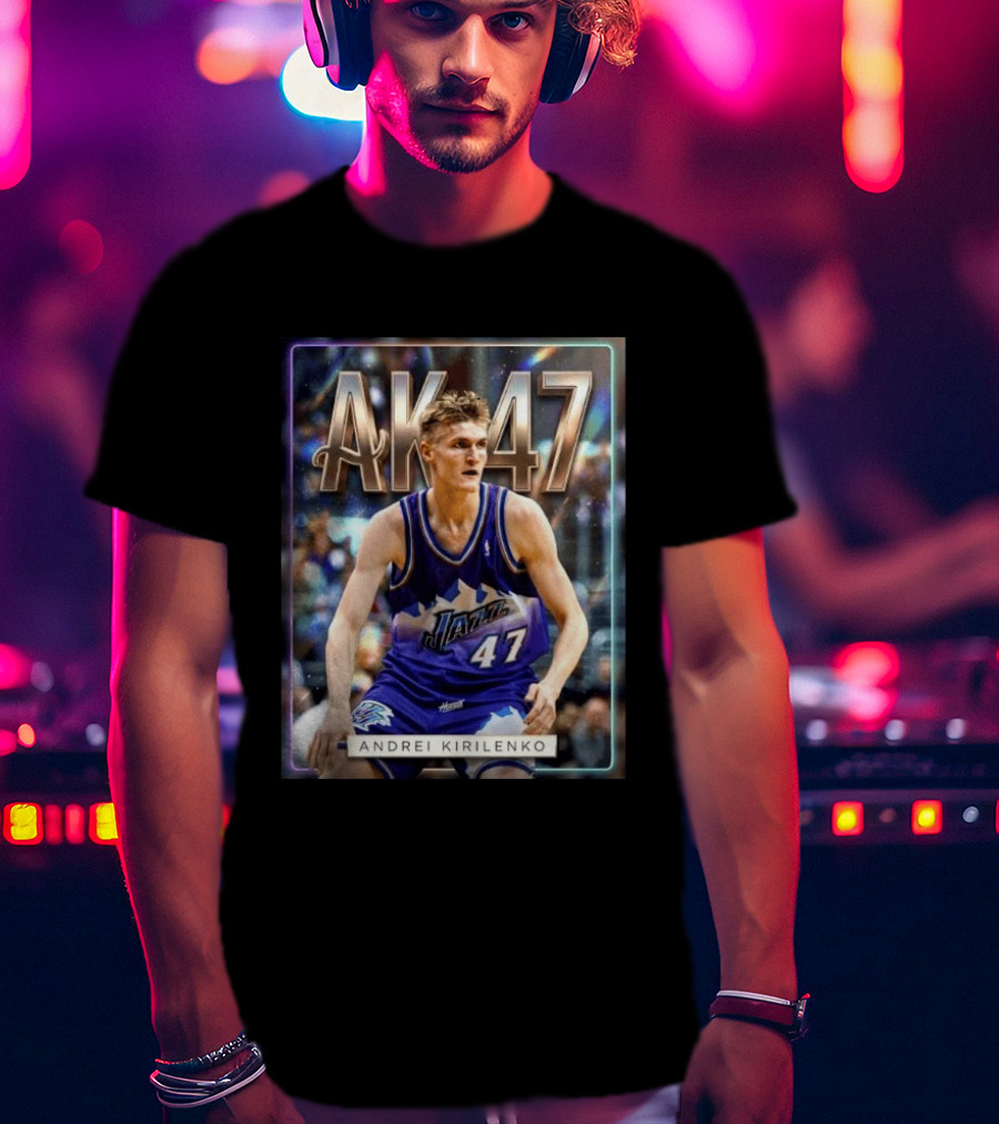 AK 47 Andrei Kirilenko Utah Jazz NBA Basketball Legends T-Shirt