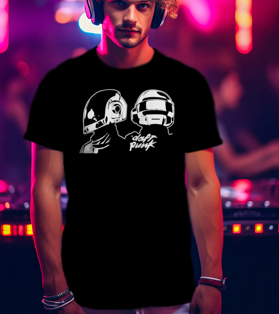 Daft Punk Helmet Duo Electronic Music Guy Manuel De Homem Christo T-Shirt