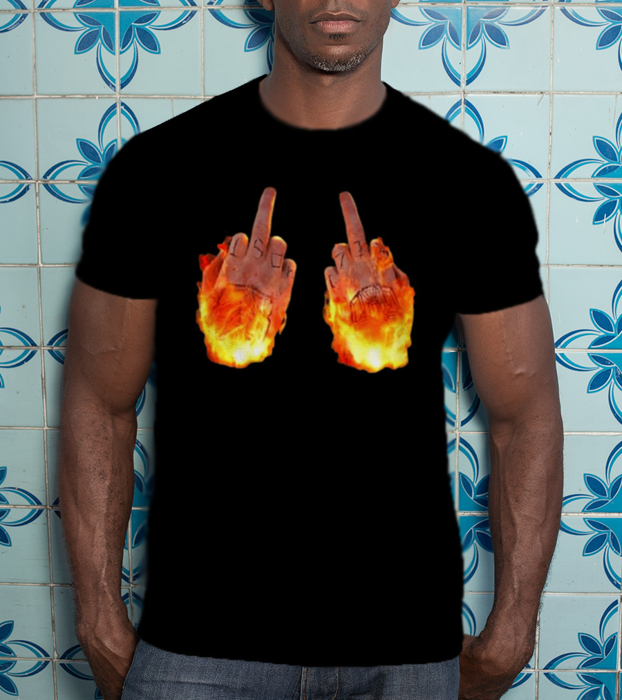 Sid The 3Rd Middle Fingers Flaming Gesture T-Shirt