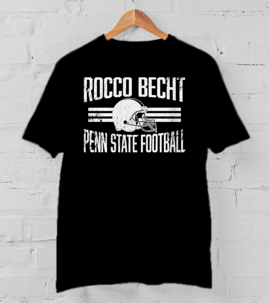 Rocco Becht Penn State Football Distressed Helmet T-Shirt