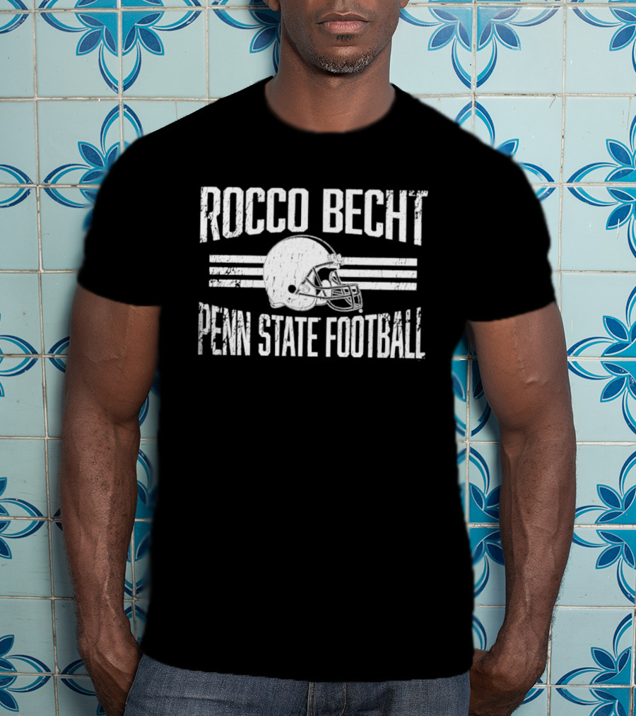 Rocco Becht Penn State Football Distressed Helmet T-Shirt