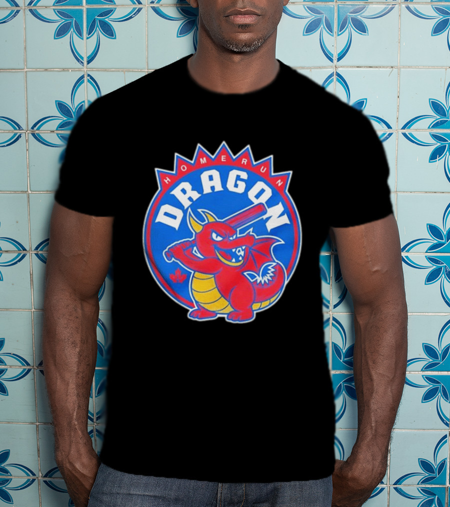 Homerun Dragon Toronto Blue Jays Batter With Red Bat And Maple Leaf T-Shirt