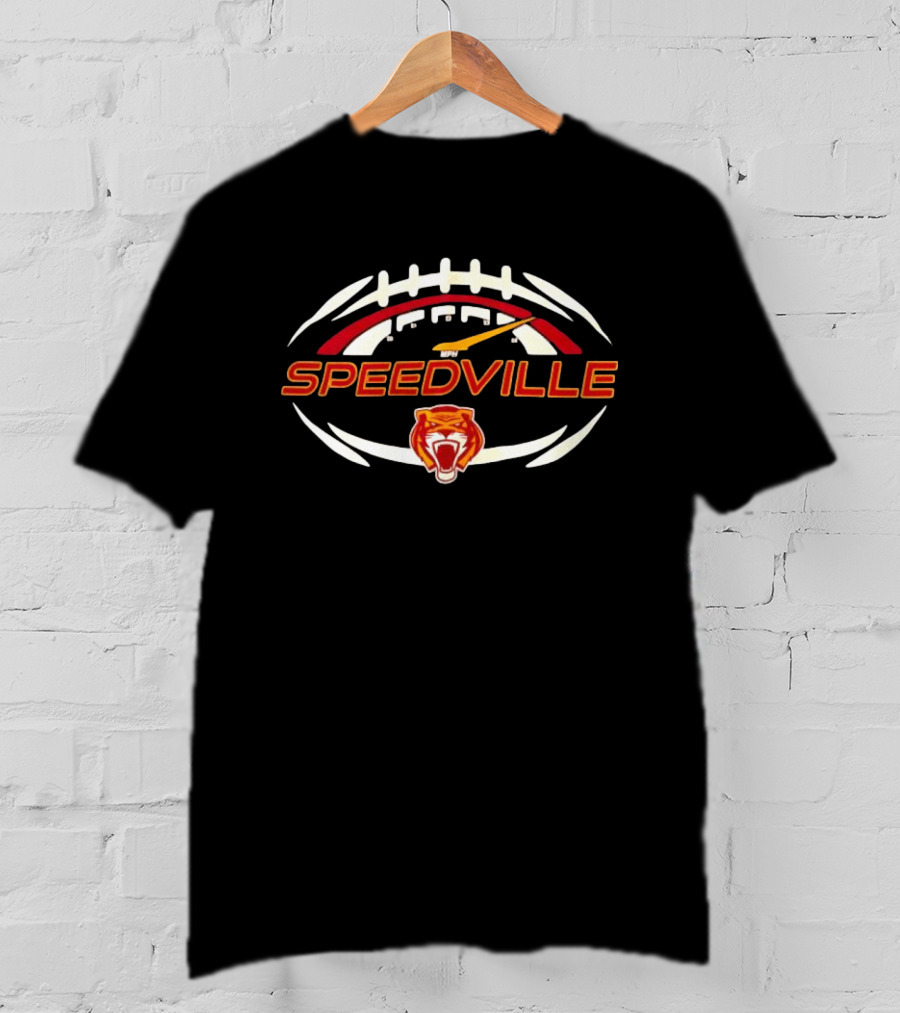 Speedville Tiger Speedometer Football Performance Training Icon Sports T-Shirt