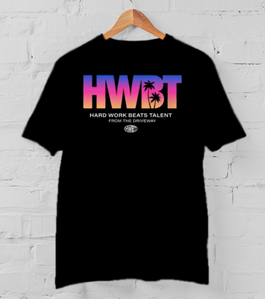Hwbt Store Miami Sunset Hard Work Beats Talent Oversized T-Shirt