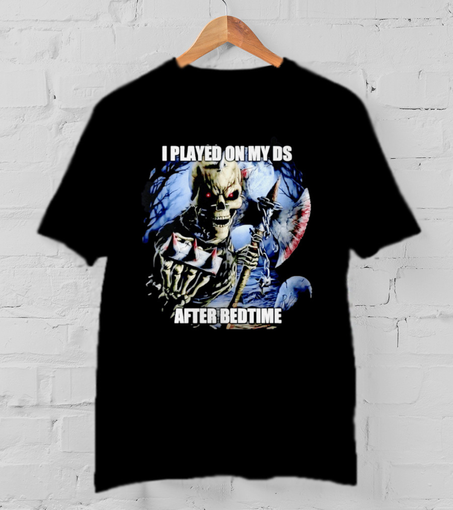 I Played On My DS After Bedtime Skeleton Gaming Humor T-Shirt