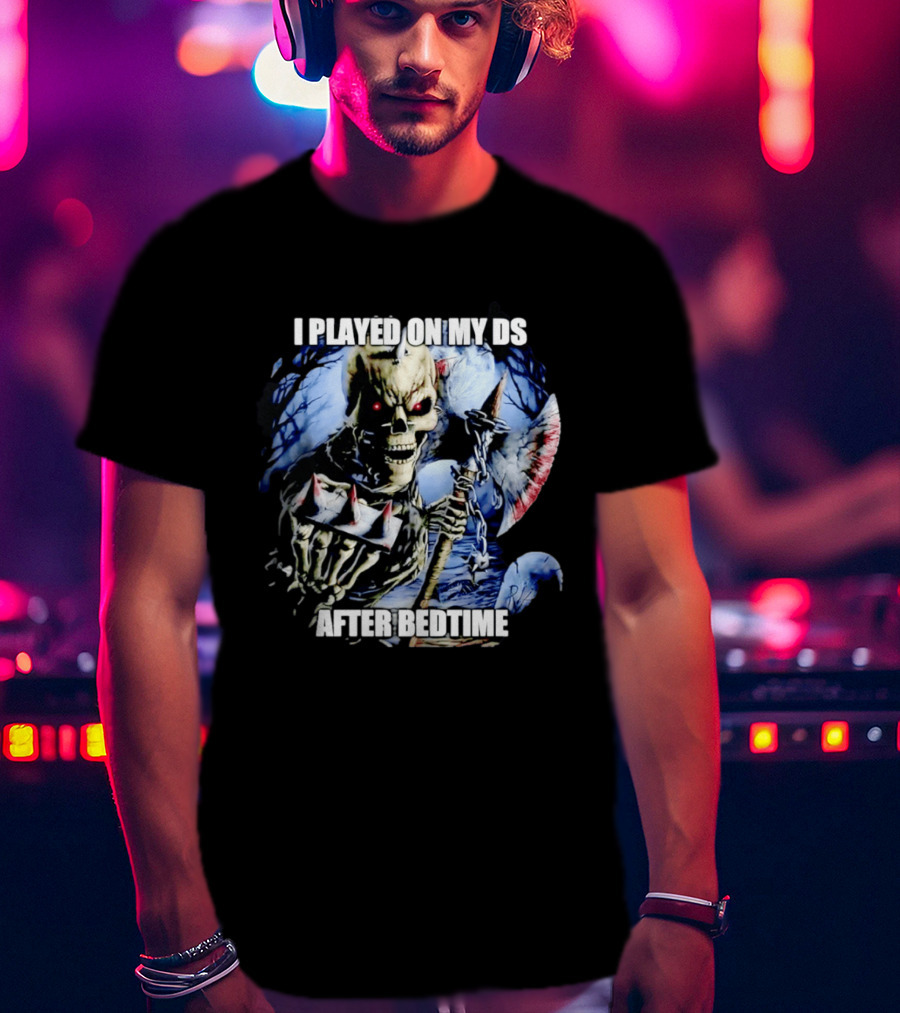 I Played On My DS After Bedtime Skeleton Gaming Humor T-Shirt