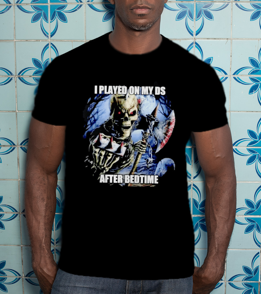 I Played On My DS After Bedtime Skeleton Gaming Humor T-Shirt