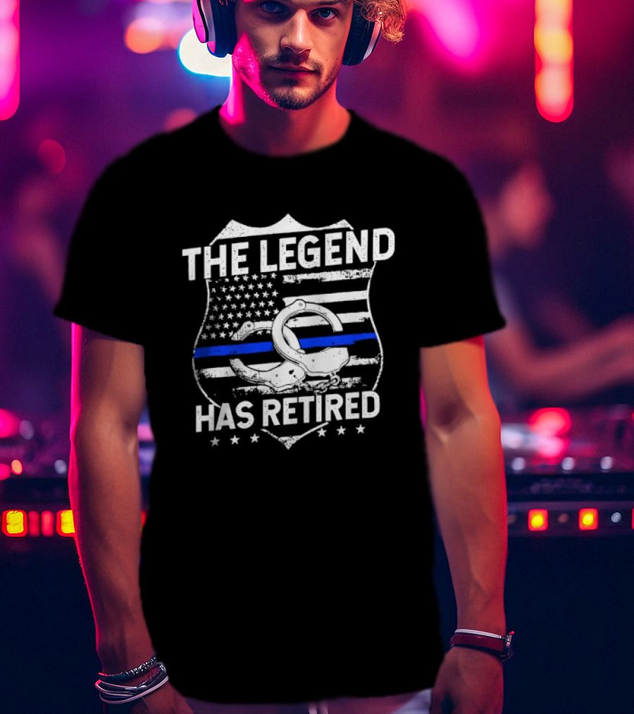 The Legend Has Retired Thin Blue Line Police T-Shirt