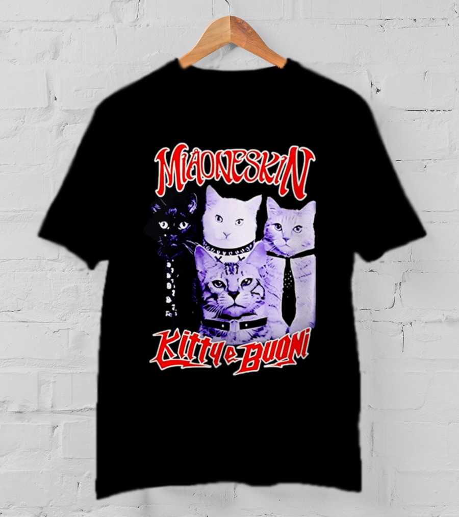 Miaoneskin Kitty E Buoni Maneskin Cats Band T-Shirt