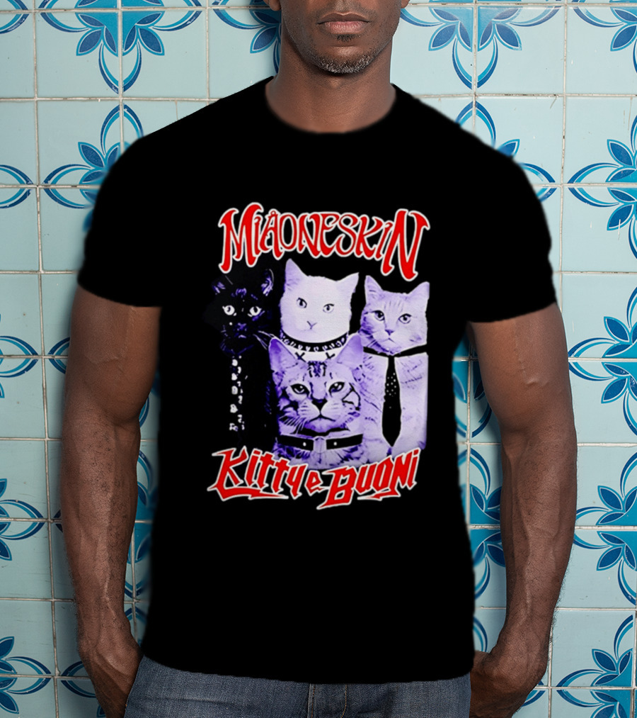 Miaoneskin Kitty E Buoni Maneskin Cats Band T-Shirt